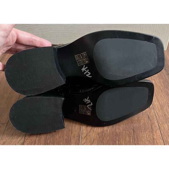 JEFFREY CAMPBELL Patrik Blk Embossed Leather Sock Booties Loafers - Picture 11 of 12